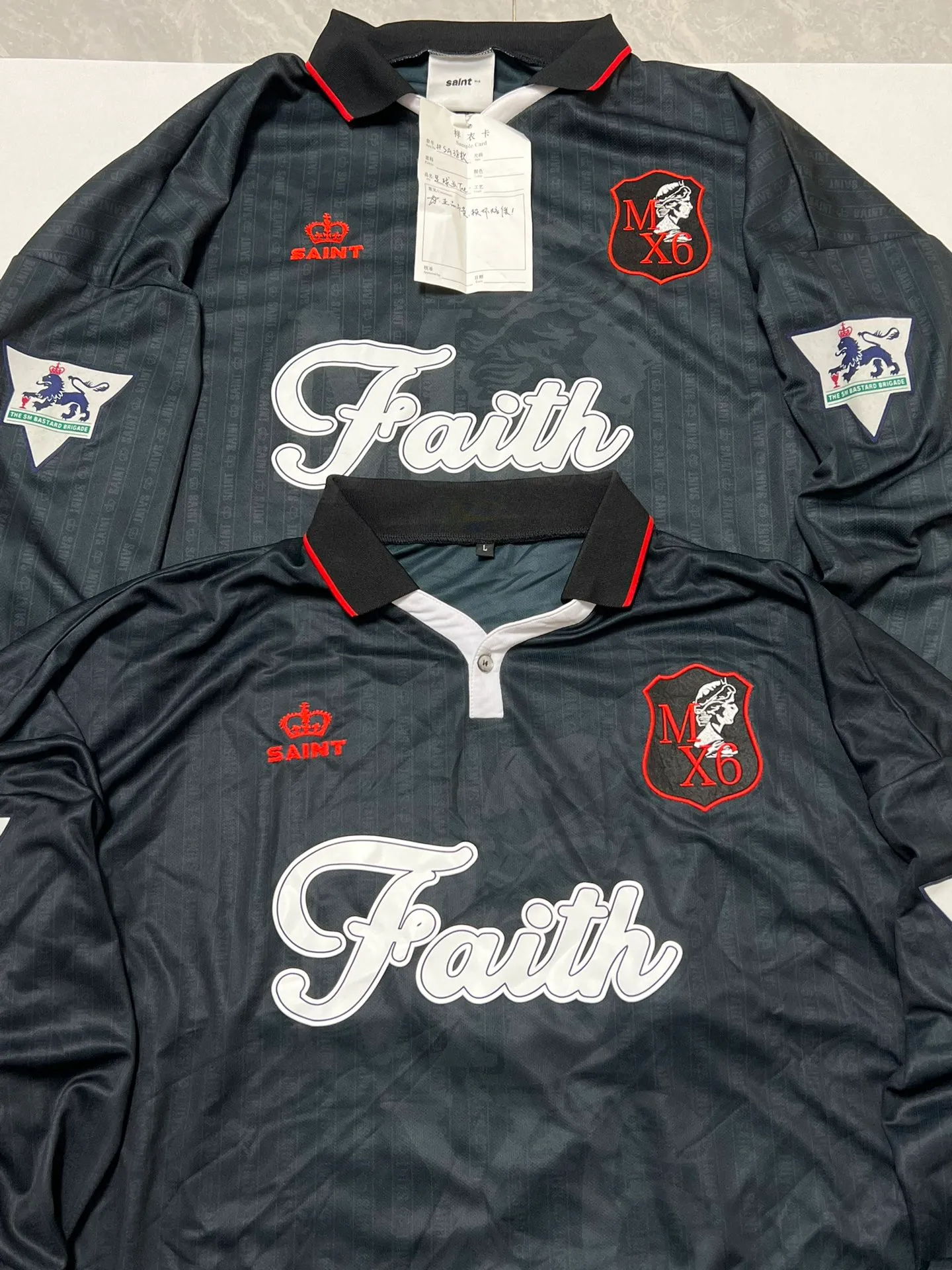 Pattern VS ZP SAINT M×××××× SOCCER SHIRT 'FAITH'/BLK FAITH football long sleeve black S-XL